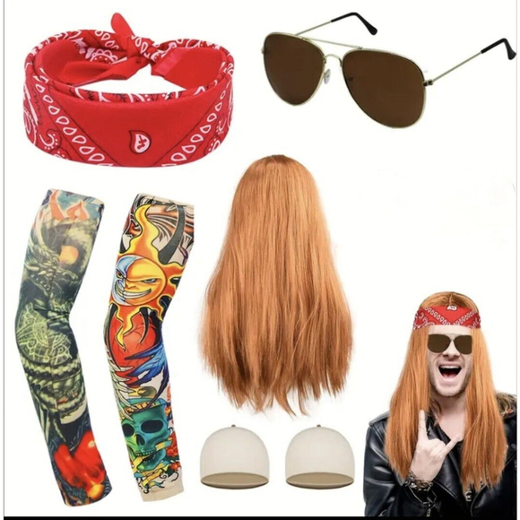 Halloween Costume Biker Rocker Costumes '90s Cosplay Punk Rock Costume - Picture 2 of 10